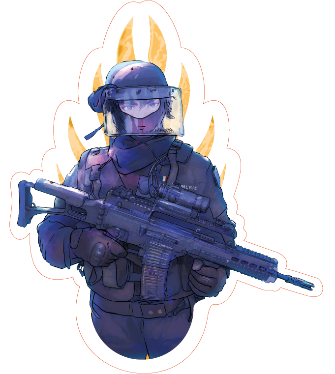 Autocollant manga gendarme PSIG
